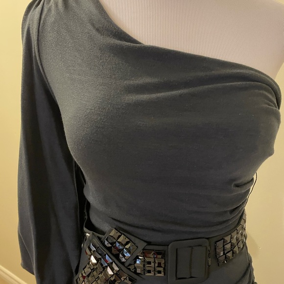 BCBGMaxAzria one shoulder dress with belt - Picture 5 of 13